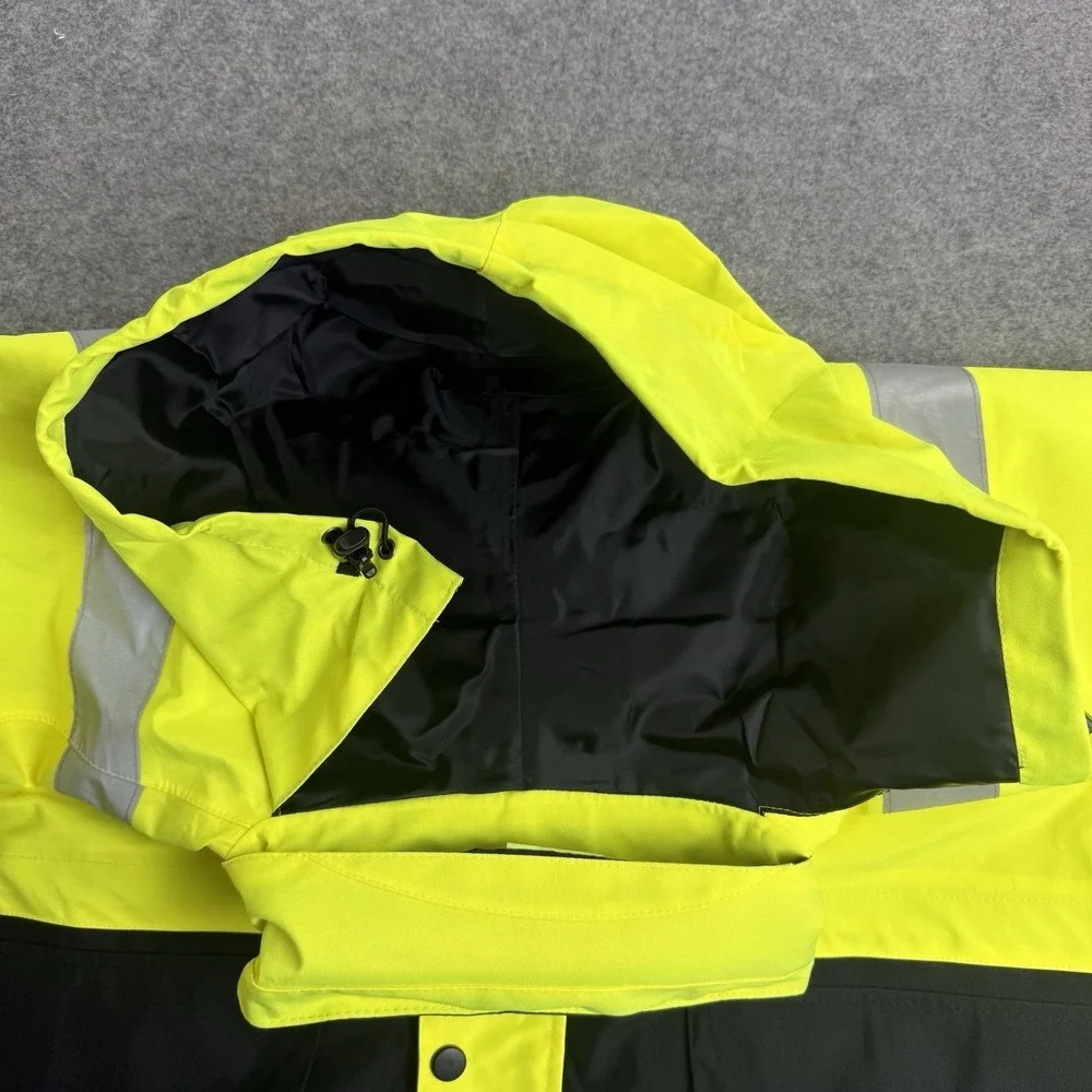 Class 3 Hi Vis High Visibility Waterproof Safety Jacket Large Work Hooded Type R